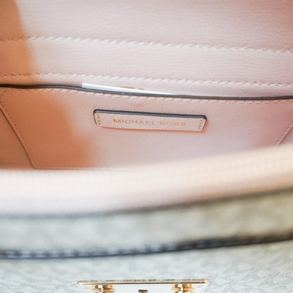 Michael Kors Rose Medium Flap Shoulder Crossbody Bag MK Vanilla Pink - Picture 11 of 14